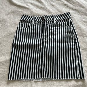 Hollister Ultra High-Rise Denim Skirt - Black and White Stripes